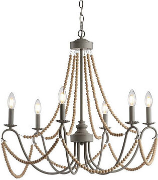 Rustica Four-Light Chandelier - Gray and Natural