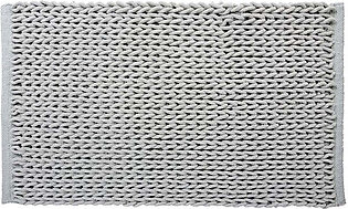 Braided 20" x 32" Cotton/Micro Poly Bath Mat - Mist Gray