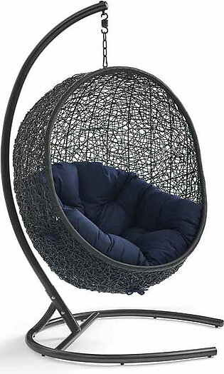 Encase Outdoor Patio Swing Lounge Chair with Stand
