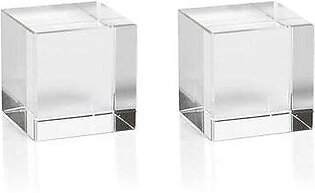 Jacy 2.75"Crystal Glass Straight Cubes Set of 2