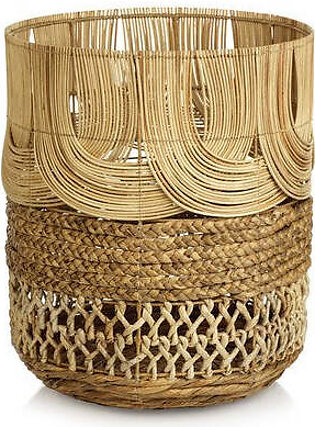Melaka Multi-Weave Rattan and Water Hyacinth Basket