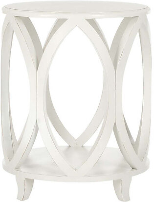 Janika Round Accent Table - Shady White
