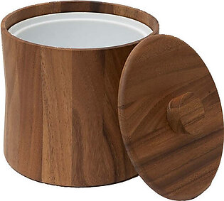 8" Wood Ice Bucket with Removable Plastic Liner