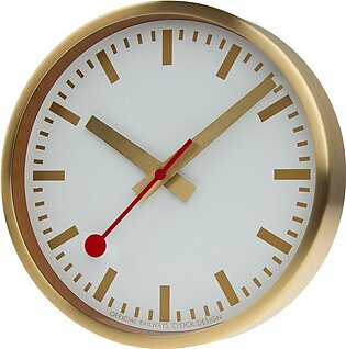 Official Swiss Railways 10" Wall Clock - Gold Finish