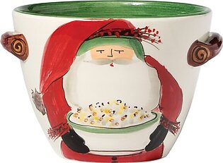 Old St. Nick Handled Deep Serving Bowl with Popcorn