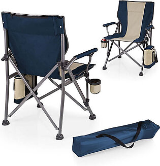 Outlander Folding Camp Chair with Cooler, Navy