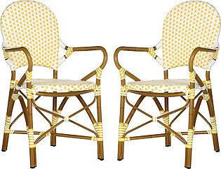 Hooper Indoor/Outdoor Stacking Armchairs Set of 2 - Yellow/White