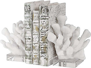 Charbel White Bookends by David Frisch Set of 2