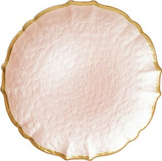 Baroque Glass Service Plate/Charger - Pink