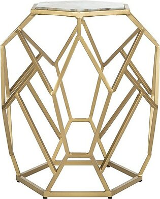 Ava Geometric Accent Table - Multi/Gold