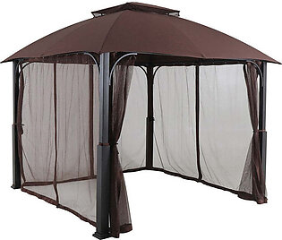 Morning Vale 9.8' W x 9.8' D x 9.4' H Aluminum and Steel Gazebo with Mosquito Netting