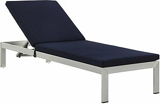 Shore Outdoor Patio Aluminum Chaise Lounge Chair with Cushions