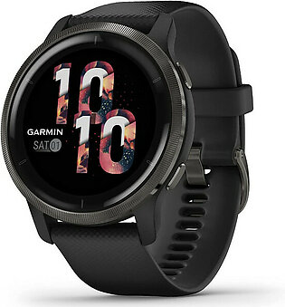 Garmin	Venu 2 Smart Watch Slate Stainless Steel Bezel W/ Black Case and Silicone Band