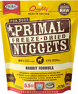 Primal Dog Freeze Dried Rabbit  Nugget 14 oz.