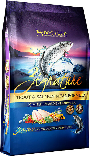 Zignature Trout/Salmon Formula Dog Food Dry 25lbs