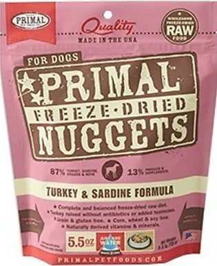 Primal Dog Freeze Dried Turkey & Sardine Nugget 5.5 oz.