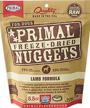 Primal Dog Freeze Dried Lamb  Nugget 14 oz.