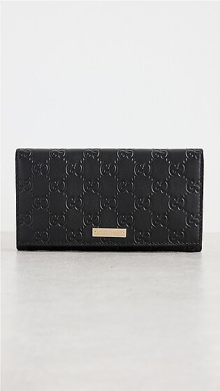 Gucci Black Guccissima Continental Wallet