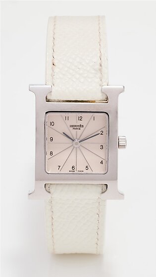 20mm Hermes White Silver Hour Watch