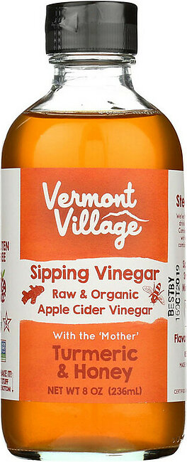 VERMONT VILLAGE Raw & Organic Apple Cider Vinegar with Turmeric & Honey