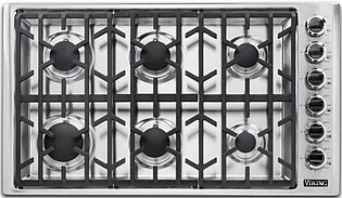 36"W GAS COOKTOP 6 BURNERS- SS/LP