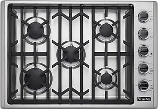30"W GAS COOKTOP 5 BURNERS- SS