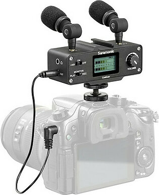 CaMixer On-Camera Audio Adapter & Mixer with Dual Microphones & XLR for DSLR, Mirrorless & Video Cameras