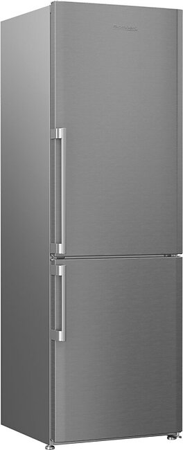 24in 13 cu ft bottom freezer fridge with internal ice maker, stainless