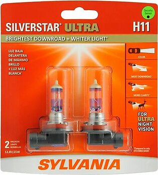H11 SilverStar Ultra Halogen Headlight Bulb - 2 Pack