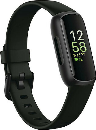Fitbit Inspire 3 Health & Fitness Tracker with Stress Management, Workout Intensity, Sleep Tracking, 24/7 Heart Rate and more, One Size (S & L Bands Included)