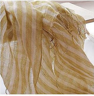 Yellow striped French scarf spring and summer sunscreen women and men shawls fringed thin women