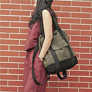 Original stitching single shoulder backpack dual-use canvas bag big bag