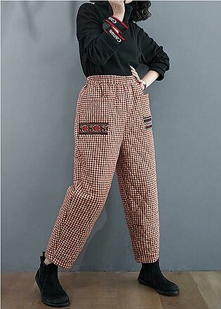 Chic red trousers Thin elastic waist thick Fashion Ideas women pants