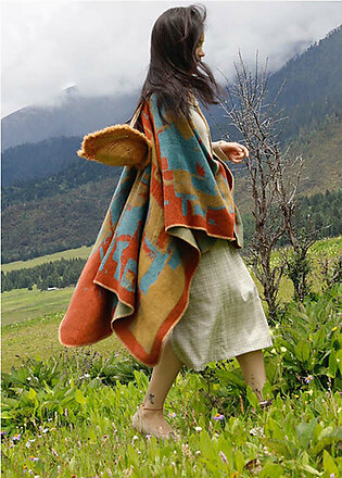 Wearing Ethnic Style Warm Shawl Faux Cashmere For Women