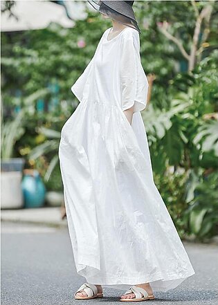 Women White Dresses Kaftan Sundress