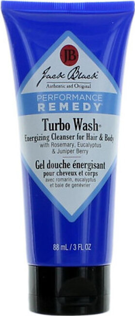 Jack Black Performance Remedy Turbo Wash, 3oz Energizing Hair & Body Cleanser