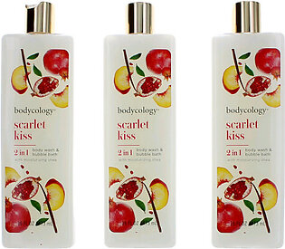 Scarlet Kiss by Bodycology, 3 Pack 16oz 2 in 1 Body Wash & Bubble Bath women