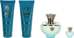 Versace Dylan Turquoise by Versace, 4 Piece Gift Set for Women
