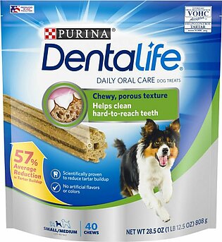 Purina DentaLife Daily Oral Care Small/Medium Dental Dog Treats, 40 count