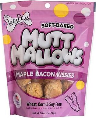The Lazy Dog Cookie Co. Mutt Mallows Maple Bacon Kissies Dog Treats, 5-oz bag