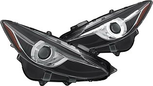 Black LED DRL Bar Halo Projector Headlights (121522)