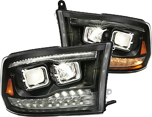 Black Projector LED Headlights with Switchback LED DRL (111464)