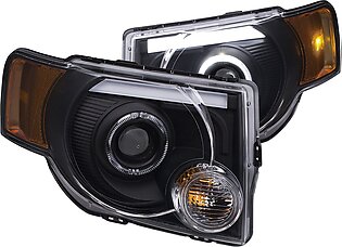 Black LED DRL Bar Halo Projector Headlights (111355)