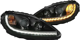 Black Projector Headlights with Switchback LED DRL (121553)
