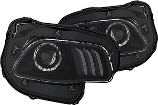 Black LED DRL Bar Halo Projector Headlights (111353)