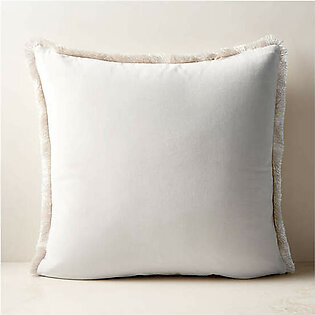 Warm Grey Boucle Throw Pillow 23"