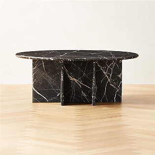 Pasar Round Black Marble Coffee Table