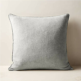 Truette White Turkish Silk Throw Pillow with Feather-Down Insert 23''