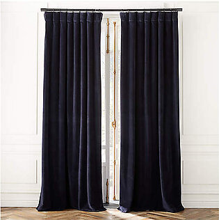 Black Boucle Window Curtain Panel