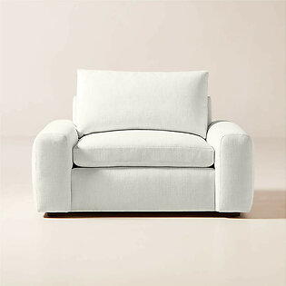 Serrat White Performance Fabric Chair and a Half
